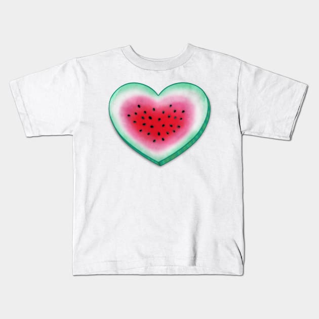 Summer Watermelon Love Kids T-Shirt by PerrinLeFeuvre